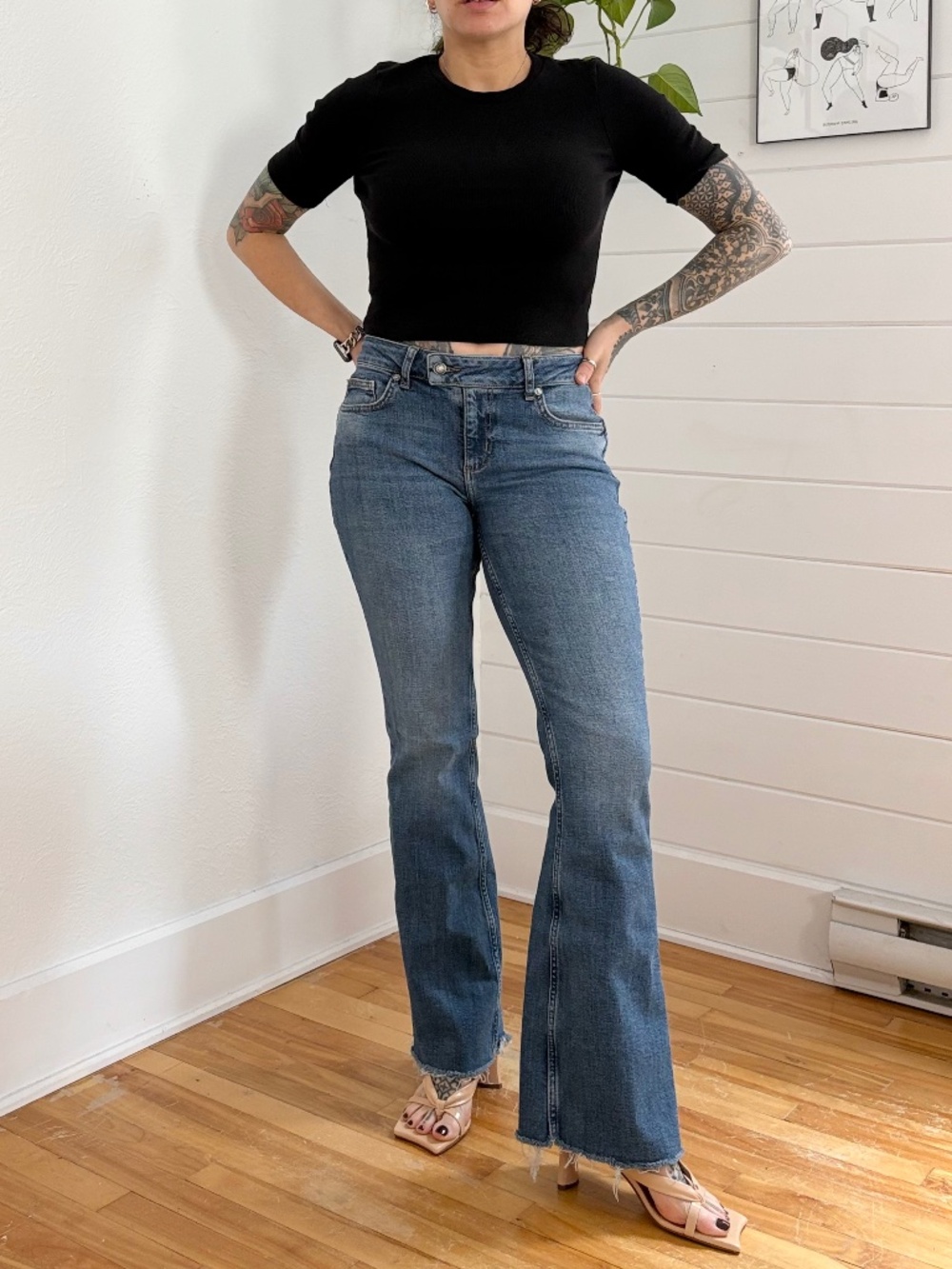 Free people low rise flare leg denim
